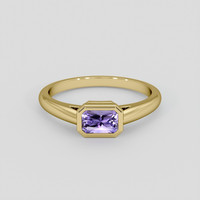0.80 Ct. Purple Sapphire Ring, 14K Yellow Gold 1