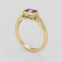 0.80 Ct. Purple Sapphire Ring, 14K Yellow Gold 2