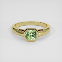1.18 Ct. Green Sapphire Ring, 14K Yellow Gold 1