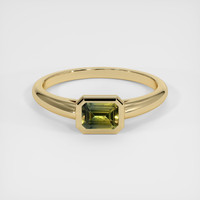 0.60 Ct. Greenish Yellow Sapphire Ring, 14K Yellow Gold 1