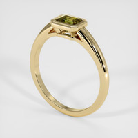 0.60 Ct. Greenish Yellow Sapphire Ring, 14K Yellow Gold 2