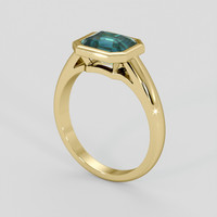 2.00 Ct. Greenish Blue Sapphire Ring, 14K Yellow Gold 2