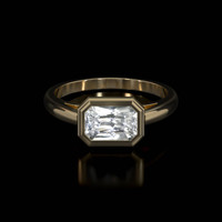 1.40 Ct. White Sapphire Ring, 14K Yellow Gold 1