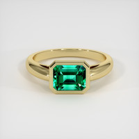 1.60 Ct. Emerald Ring, 18K Yellow Gold 1