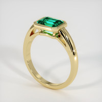 1.60 Ct. Emerald Ring, 18K Yellow Gold 2