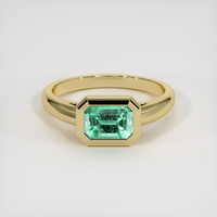 1.10 Ct. Emerald Ring, 18K Yellow Gold 1