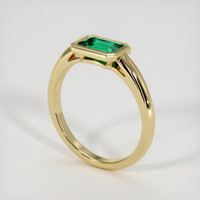 0.78 Ct. Emerald Ring, 18K Yellow Gold 2