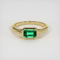 1.08 Ct. Emerald Ring, 18K Yellow Gold 1