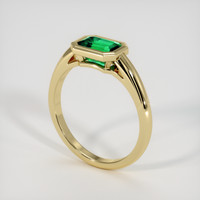 1.08 Ct. Emerald Ring, 18K Yellow Gold 2