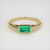 1.35 Ct. Emerald Ring, 18K Yellow Gold 1