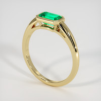 1.35 Ct. Emerald Ring, 18K Yellow Gold 2