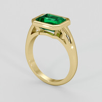 2.58 Ct. Emerald Ring, 18K Yellow Gold 2