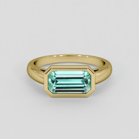 1.94 Ct. Bluish Green Tourmaline Ring, 18K Yellow Gold 1