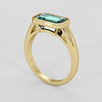 1.94 Ct. Bluish Green Tourmaline Ring, 18K Yellow Gold 2