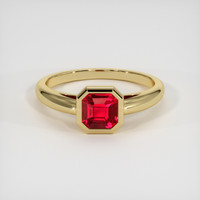 1.03 Ct. Ruby Ring, 18K Yellow Gold 1