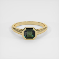 0.82 Ct. Green Sapphire Ring, 18K Yellow Gold 1