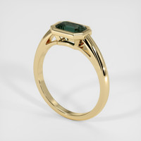 1.08 Ct. Bluish Green Sapphire Ring, 18K Yellow Gold 2