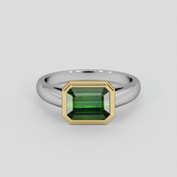 2.04 Ct. Green Tourmaline Ring, 14K Yellow & White 1