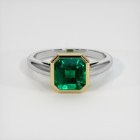 1.83 Ct. Emerald Ring, 18K Yellow & White 1