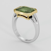 2.97 Ct. Green Sapphire Ring, 18K Yellow & White 2