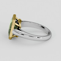 2.97 Ct. Green Sapphire Ring, 18K Yellow & White 4