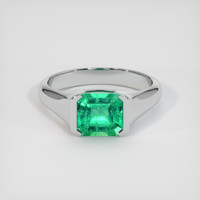 2.10 Ct. Emerald Ring, Platinum 950 1