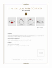 Men's Ruby Ring 1.40 Ct., Platinum 950 Appraisal