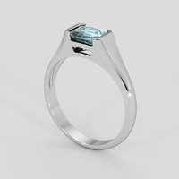 1.12 Ct. Greenish Blue Sapphire Ring, Platinum 950 2