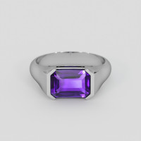 3.83 Ct. Purple Amethyst Ring, Silver 1