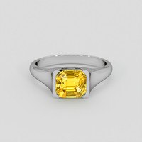 3.10 Ct. Yellow Sapphire Ring, 10K White Gold 1