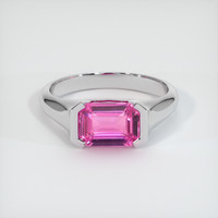 2.03 Ct. Pink Sapphire Ring, 14K White Gold 1