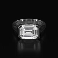 4.00 Ct. White Sapphire Ring, 14K White Gold 1