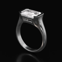 4.00 Ct. White Sapphire Ring, 14K White Gold 2