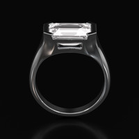 4.00 Ct. White Sapphire Ring, 14K White Gold 3