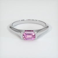 0.58 Ct. Sapphire Ring, 18K White Gold 1