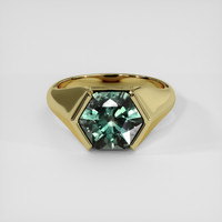 4.28 Ct. Green Sapphire Ring, 10K Yellow Gold 1