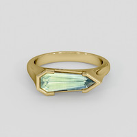 2.01 Ct. Yellowish Green Sapphire Ring, 10K Yellow Gold 1