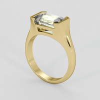 4.03 Ct. Yellowish Green Sapphire Ring, 10K Yellow Gold 2