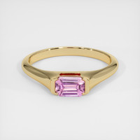 0.58 Ct. Pink Sapphire Ring, 14K Yellow Gold 1