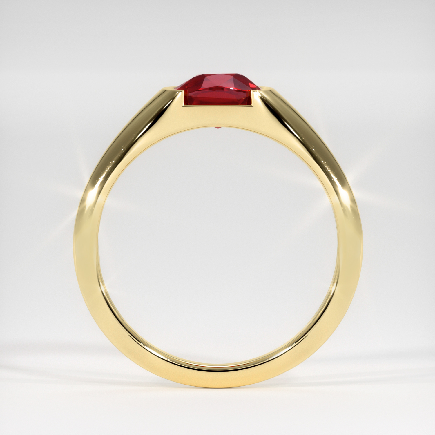 1okt mens gold popular ring with ruby over 2 carats