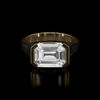 4.00 Ct. White Sapphire Ring, 14K Yellow Gold 1