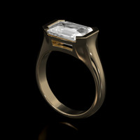 4.00 Ct. White Sapphire Ring, 14K Yellow Gold 2