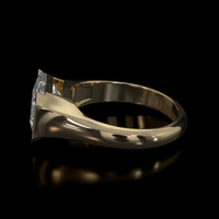 4.00 Ct. White Sapphire Ring, 14K Yellow Gold 4