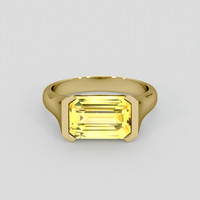 4.03 Ct. Yellow Sapphire Ring, 14K Yellow Gold 1