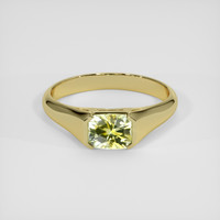 0.93 Ct. Greenish Yellow Sapphire Ring, 14K Yellow Gold 1