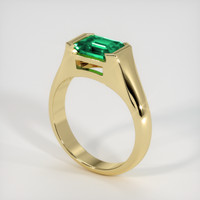 1.60 Ct. Emerald Ring, 18K Yellow Gold 2