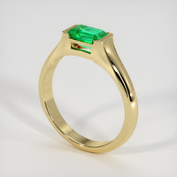 0.93 Ct. Emerald Ring, 18K Yellow Gold 2