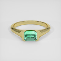 1.00 Ct. Emerald Ring, 18K Yellow Gold 1