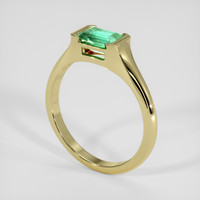 1.00 Ct. Emerald Ring, 18K Yellow Gold 2