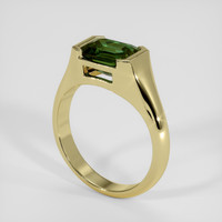 2.59 Ct. Green Zircon Ring, 18K Yellow Gold 2
